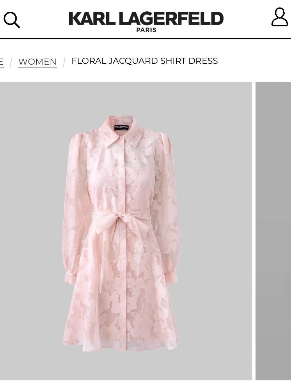 Karl Lagerfeld Floral Jacquard Shirt Dress Blush